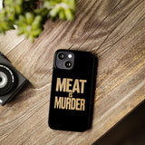 Premium Vegan Meat Is Murder iPhone Case | Vegan Gifts Slim Phone Cases Premium Vegan Meat Is Murder iPhone Case | Vegan Gifts Slim Phone Cases