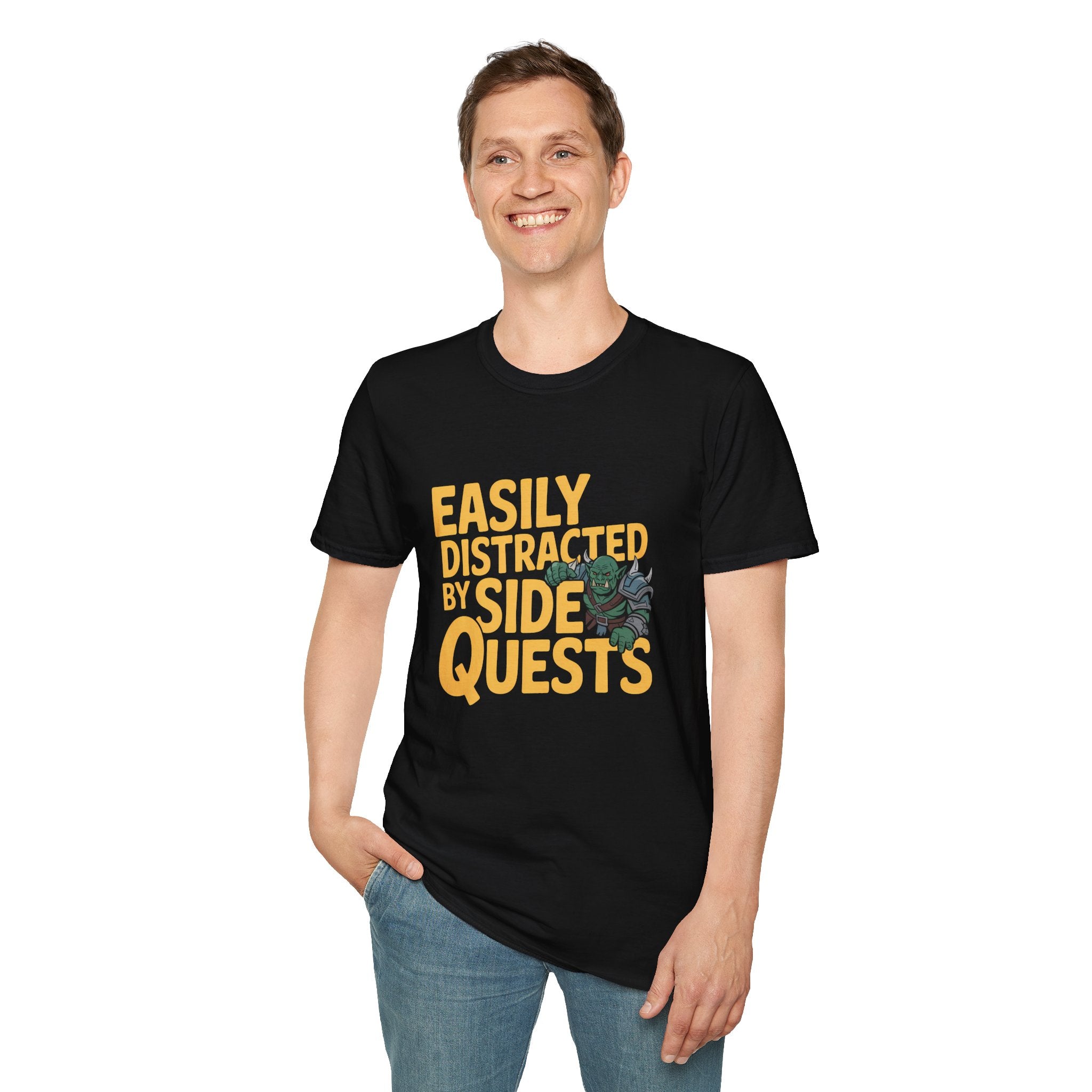 Easily Distracted By Side Quests T-Shirt — RPG Gamer Tee 2