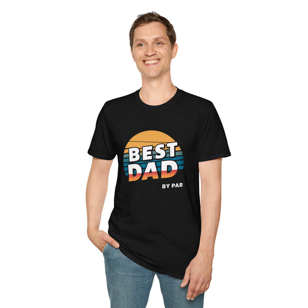 Best Dad By Par Golf Shirt | Funny Golf T Shirt | Father Golf Tee Shirt | Golf Unisex Softstyle T-Shirt 2