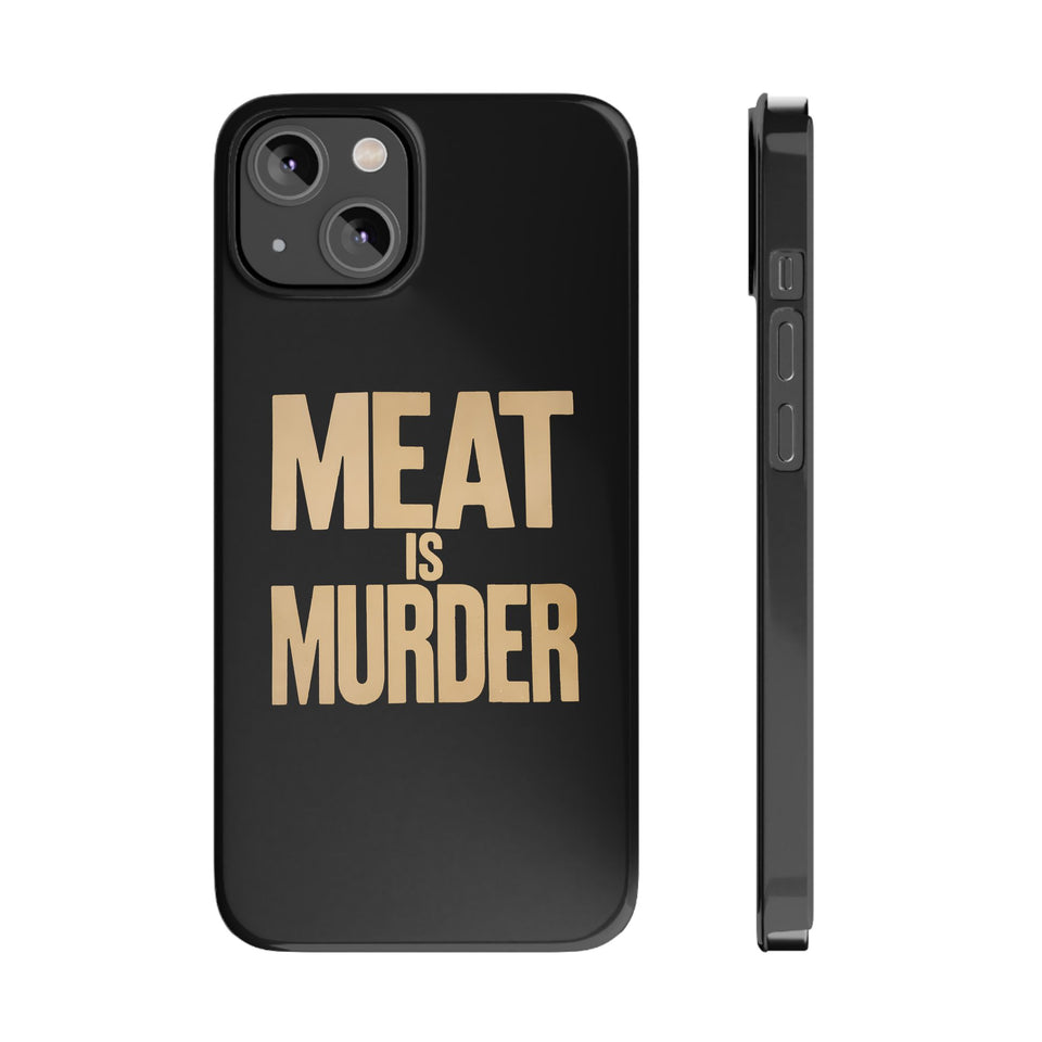 Premium Vegan Meat Is Murder iPhone Case | Vegan Gifts Slim Phone Cases