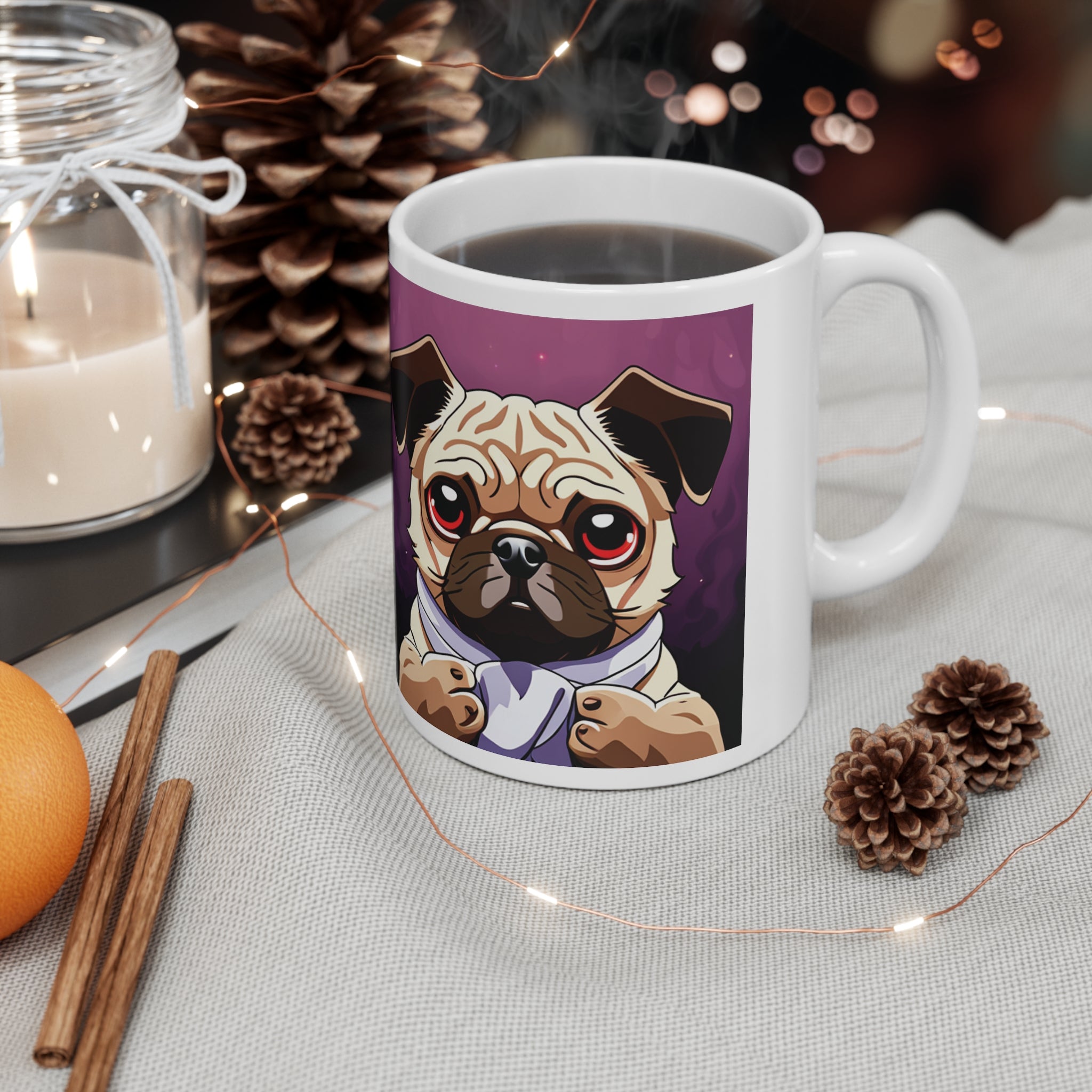 Pug Mug | Pug Gift | Ceramic Pug Mug 11oz