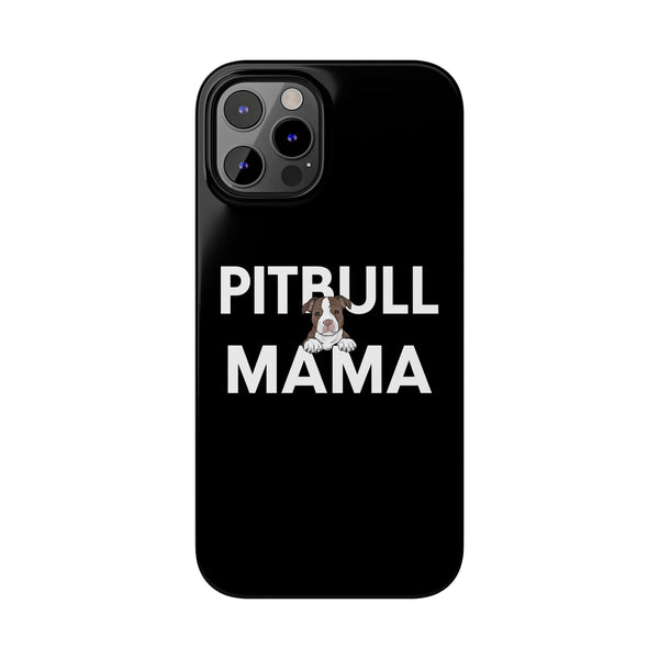 Premium Pitbull Mama 3 iPhone Case | Pitbull Gifts Slim Phone Cases