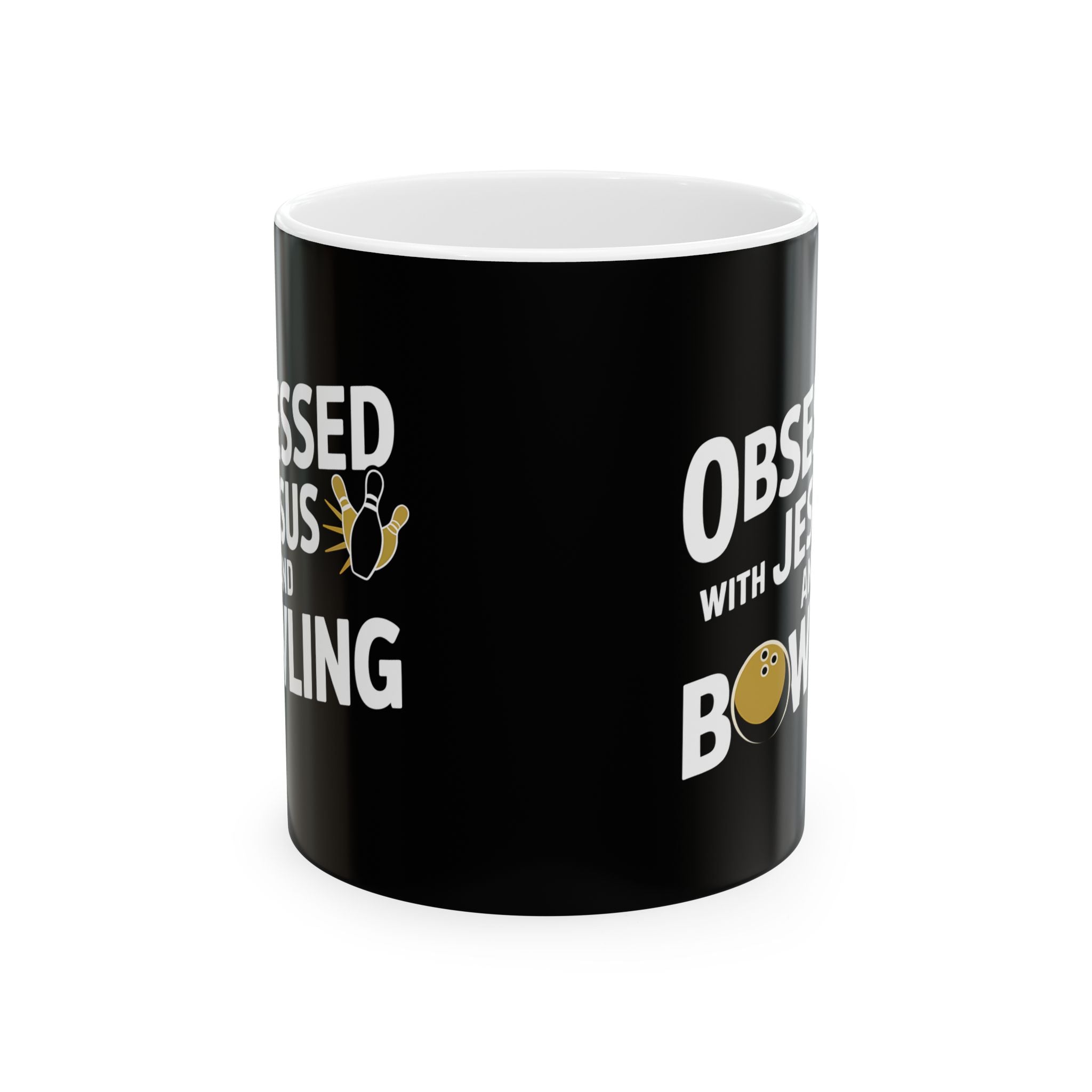 Obsessed With Jesus And Bowling Ceramic Mug | Love Faith In Jesus Gifts (11oz) Secondary image