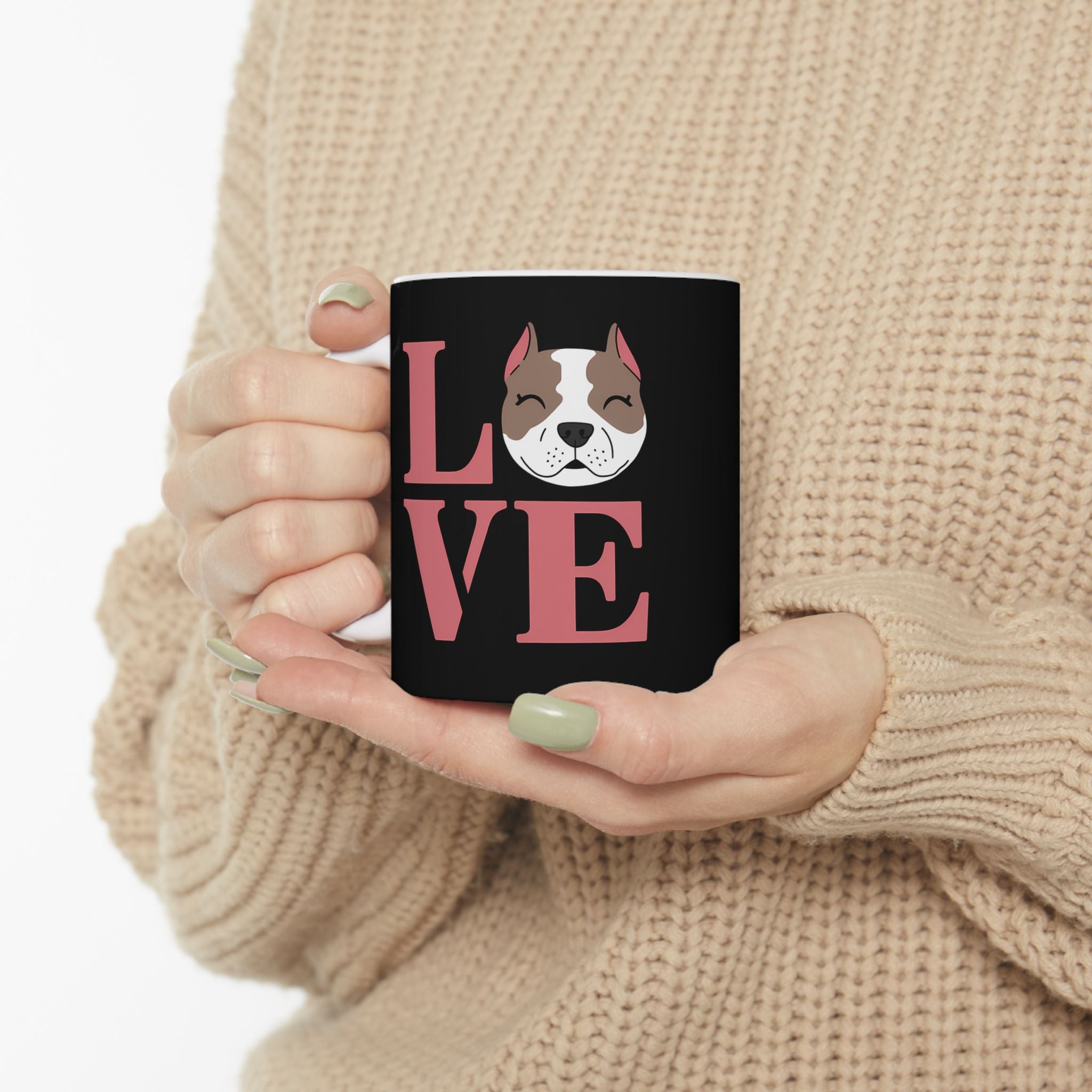 Cute Love Pitbulls Mug | Pitbull Coffee Mug | Cute Pitbull Coffee Mug 11oz