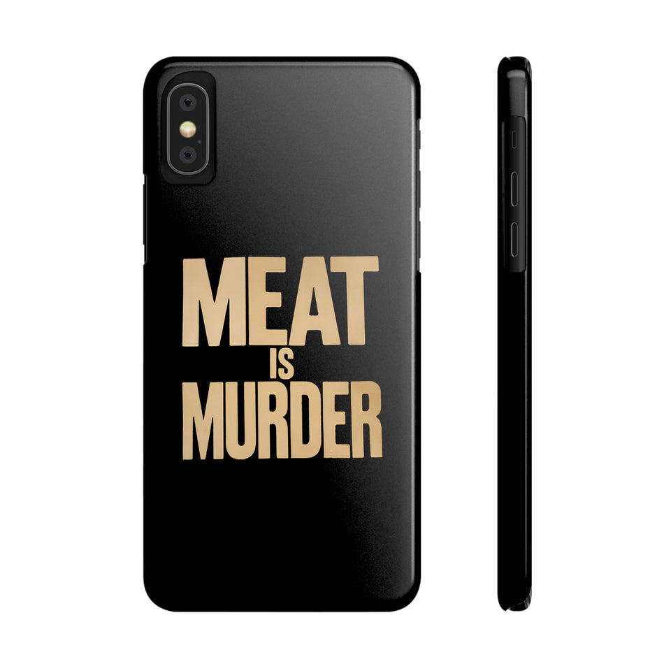 Premium Vegan Meat Is Murder iPhone Case | Vegan Gifts Slim Phone Cases