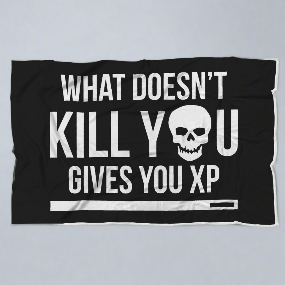 What Doesn't Kill You Gives You XP RPG Video Gamer Blanket