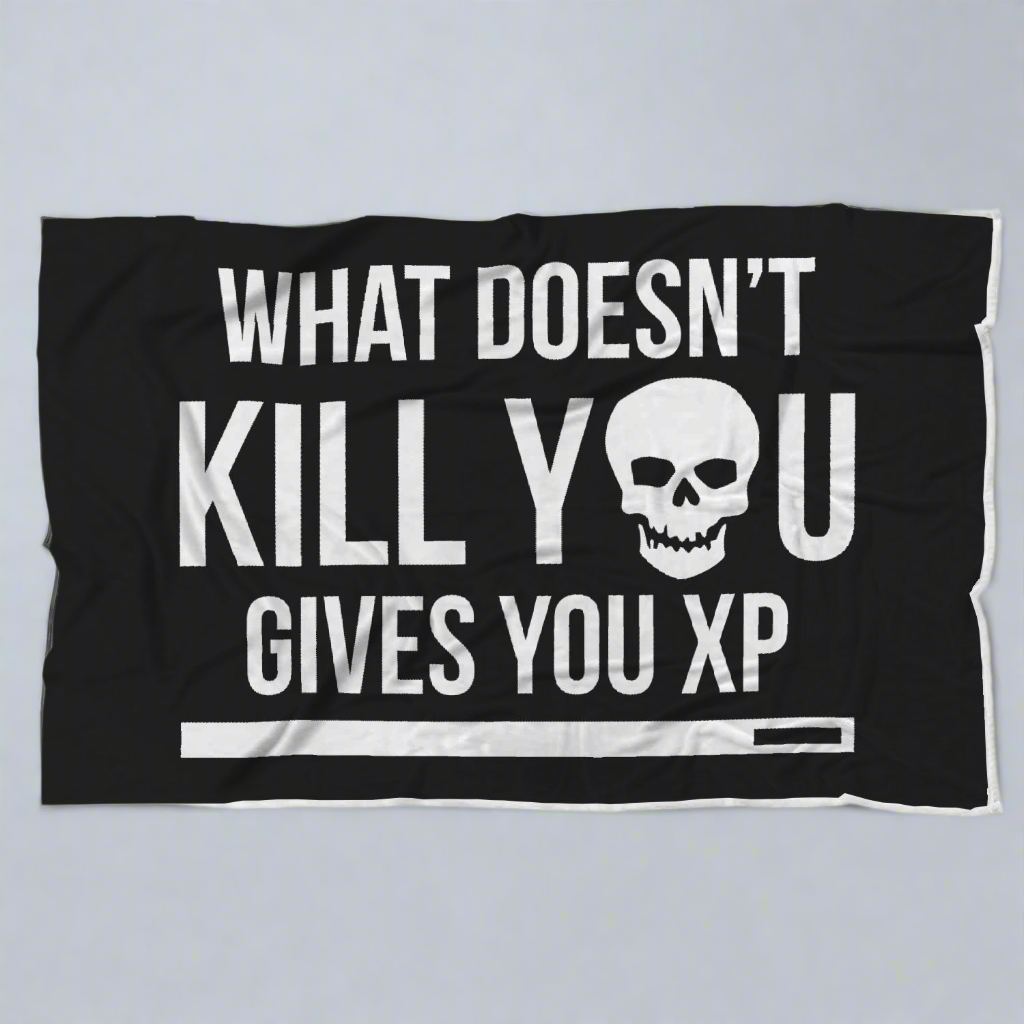 What Doesn't Kill You Gives You XP RPG Video Gamer Blanket