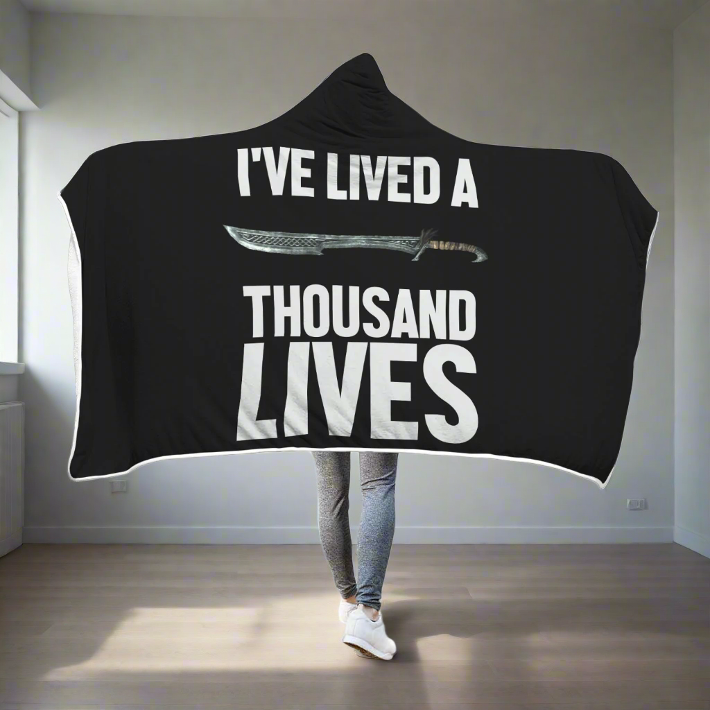 I've Lived A Thousand Lives Fantasy RPG Video Gamer Hooded Blanket Main image