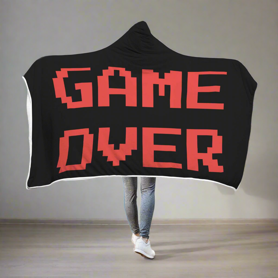 Game Over Video Gaming Hooded Blanket