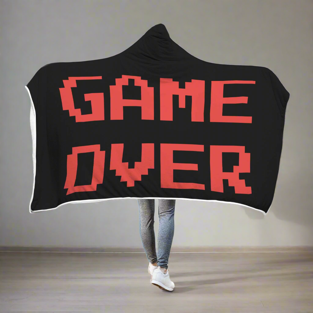 Game Over Video Gaming Hooded Blanket