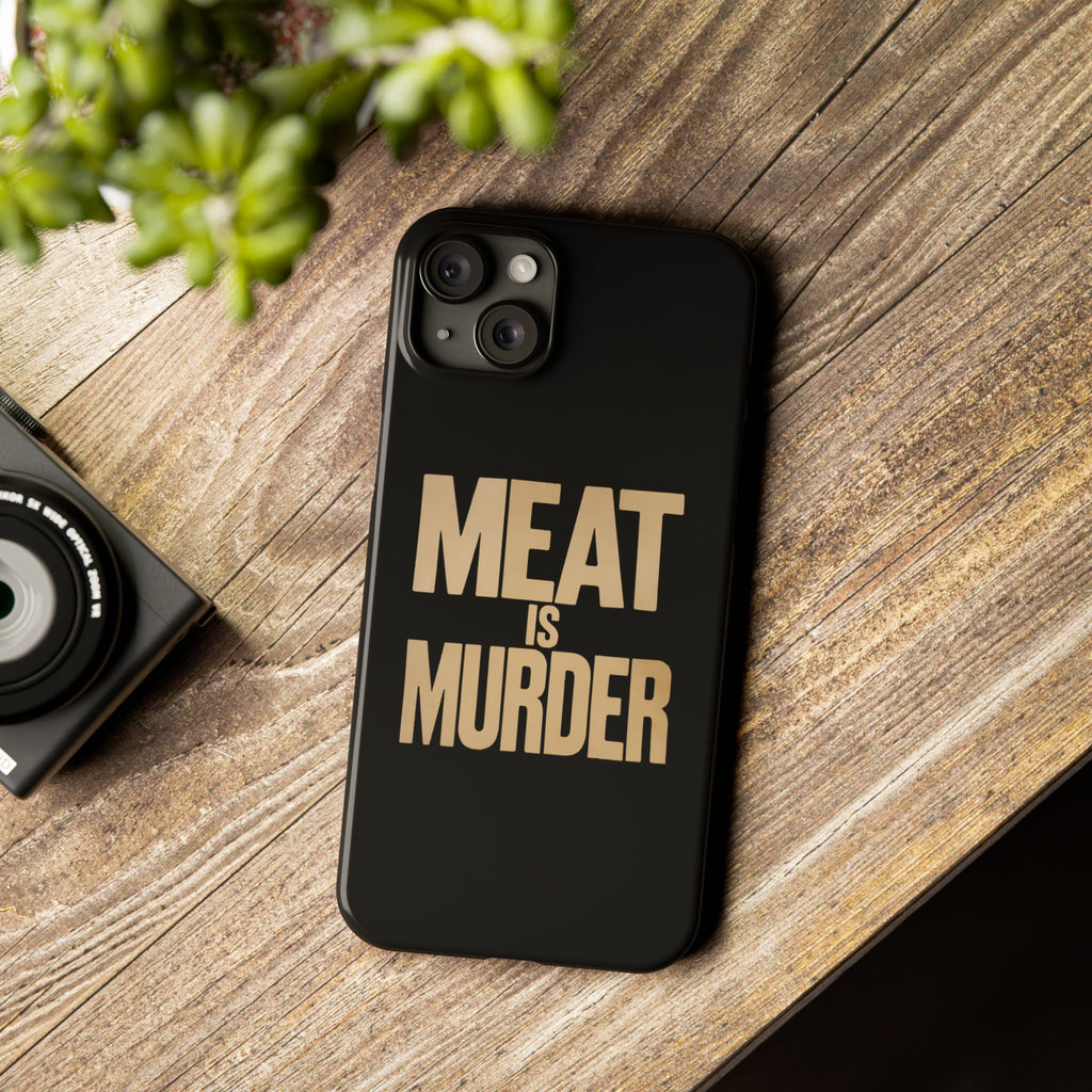 Premium Vegan Meat Is Murder iPhone Case | Vegan Gifts Slim Phone Cases