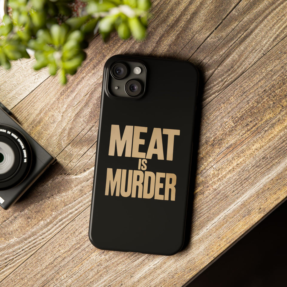 Premium Vegan Meat Is Murder iPhone Case | Vegan Gifts Slim Phone Cases