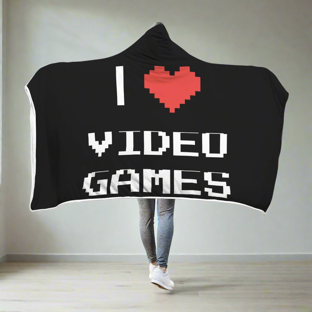 I Love Video Games - Video Gamer Hooded Blanket Main image