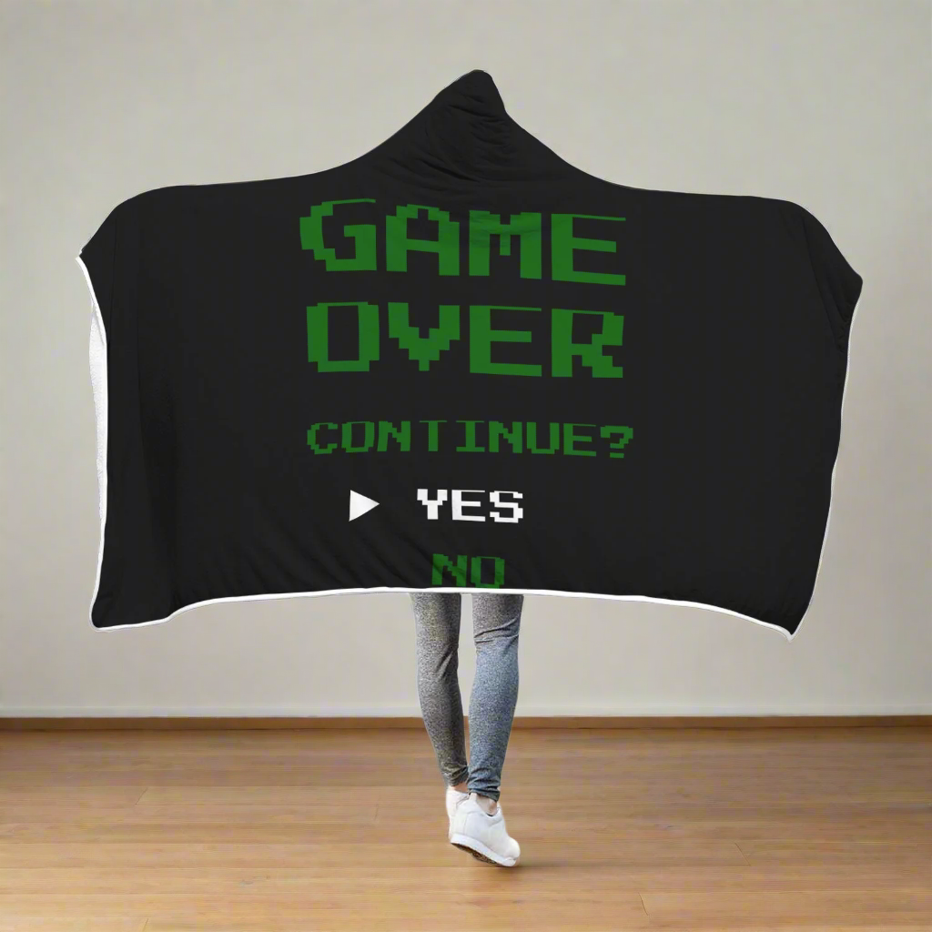 Game Over Continue Classic Retro Gaming Hooded Blanket Main image