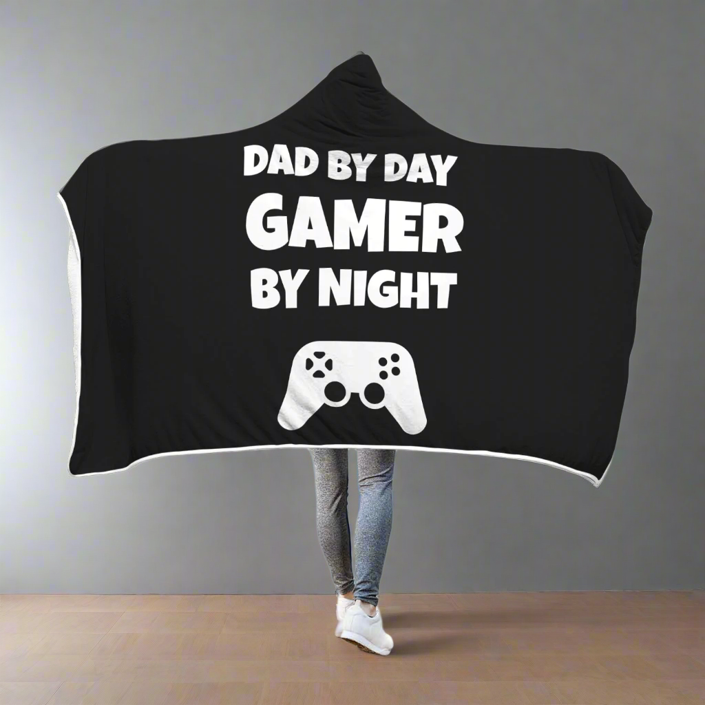 Dad By Day Gamer By Night Videogame Hooded Blanket Main image