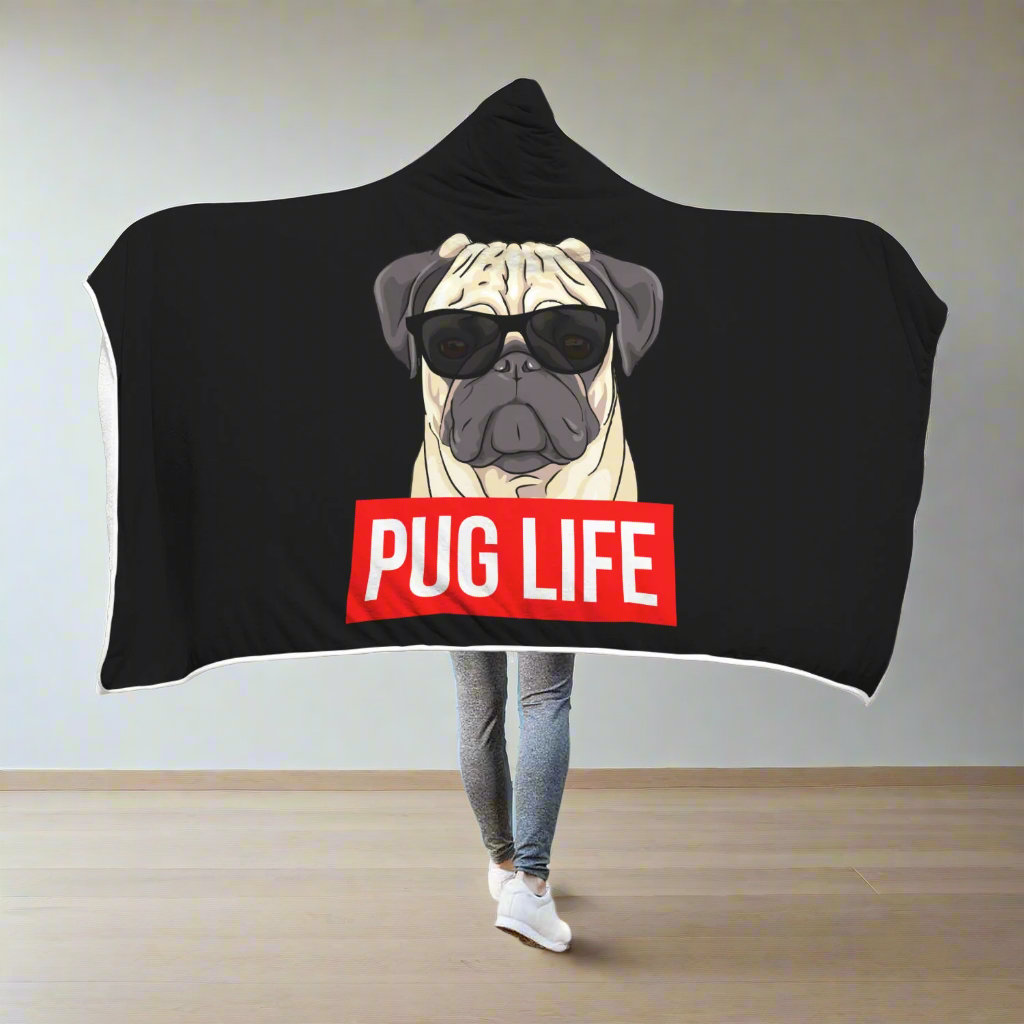 Pug Life - Pug Lovers Hooded Blanket Main image
