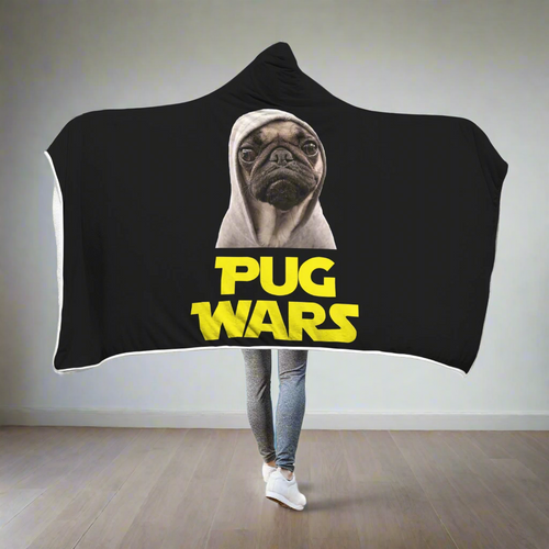 Pug Wars - Pug Lovers Hooded Blanket