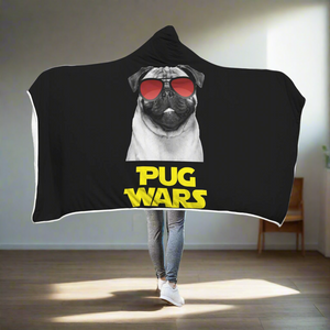 Pug Wars Return Of The Pug Hooded Blanket Pug Wars Return Of The Pug Hooded Blanket