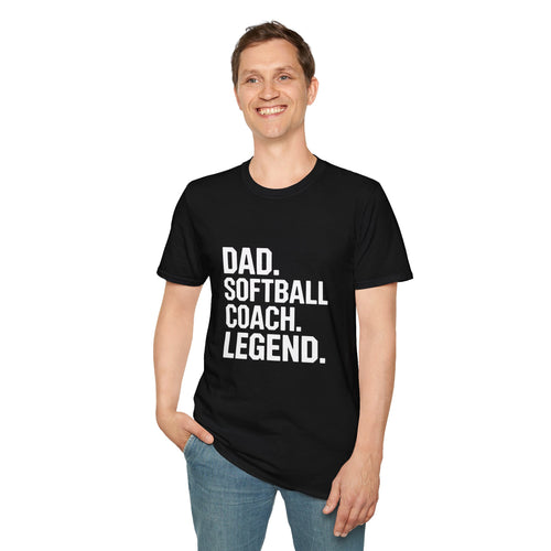 Dad Softball Coach Legend Design T-Shirt