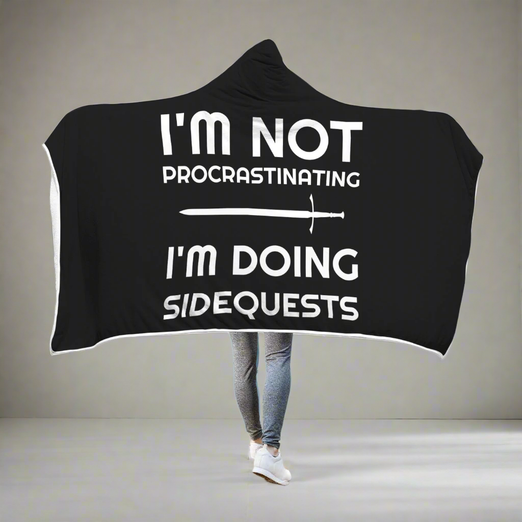 I'm Not Procrastinating I'm Doing Side Quests RPG Video Gamer Hooded Blanket Main image