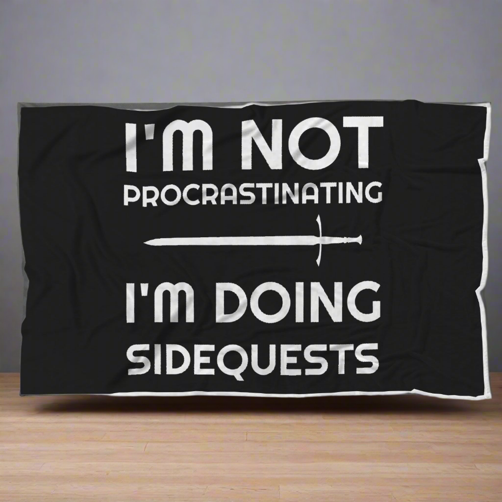 I'm Not Procrastinating I'm Doing Side Quests Fantasy RPG Video Gamer Blanket Main image