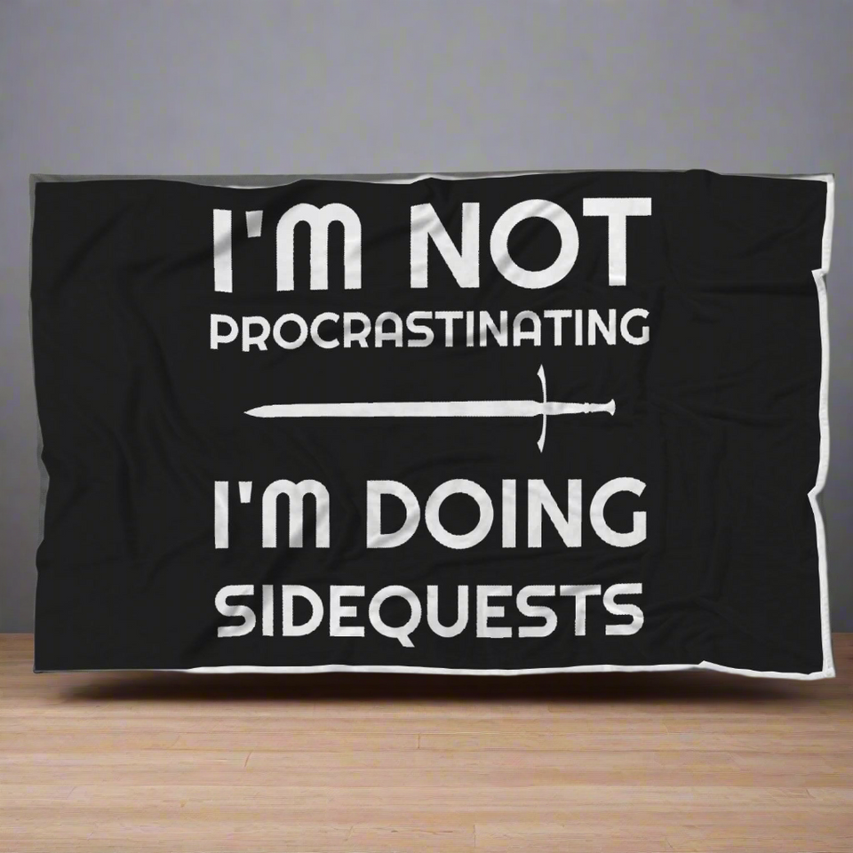 I'm Not Procrastinating I'm Doing Side Quests Fantasy RPG Video Gamer Blanket