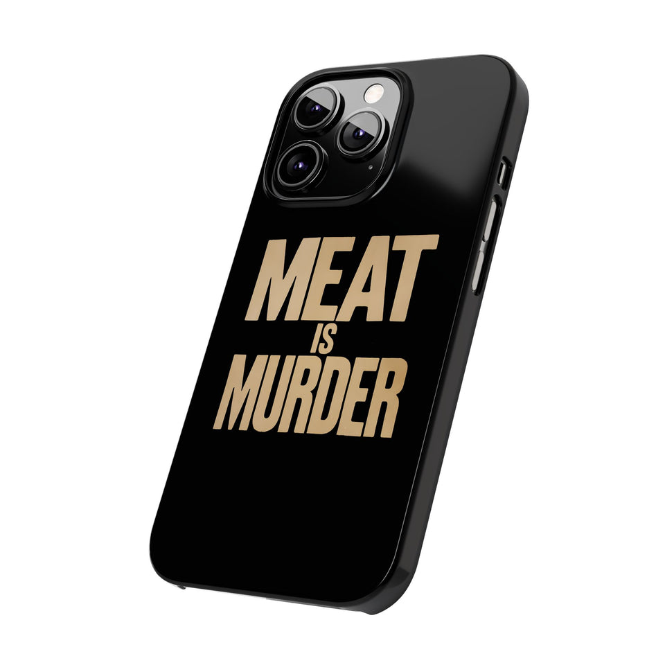 Premium Vegan Meat Is Murder iPhone Case | Vegan Gifts Slim Phone Cases