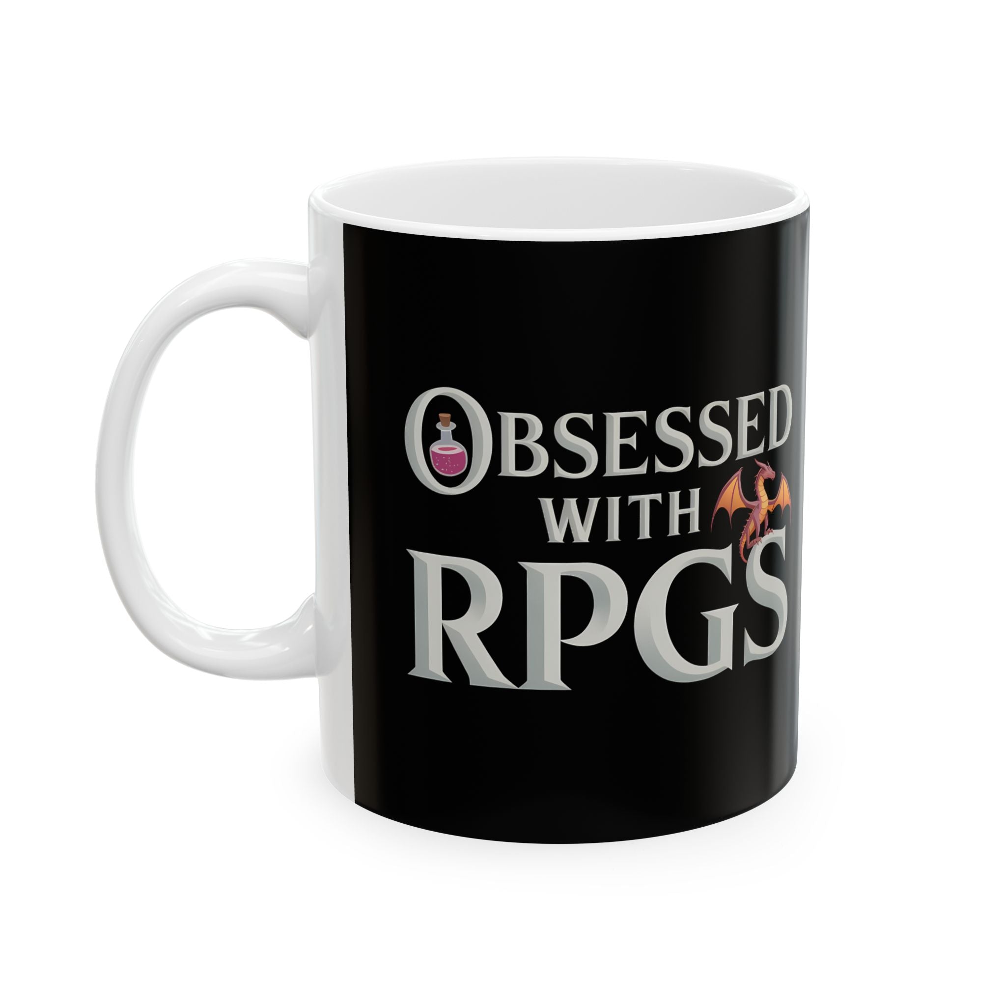 Obsessed With RPGs Ceramic Mug | Role Playing Game Gifts (11oz)