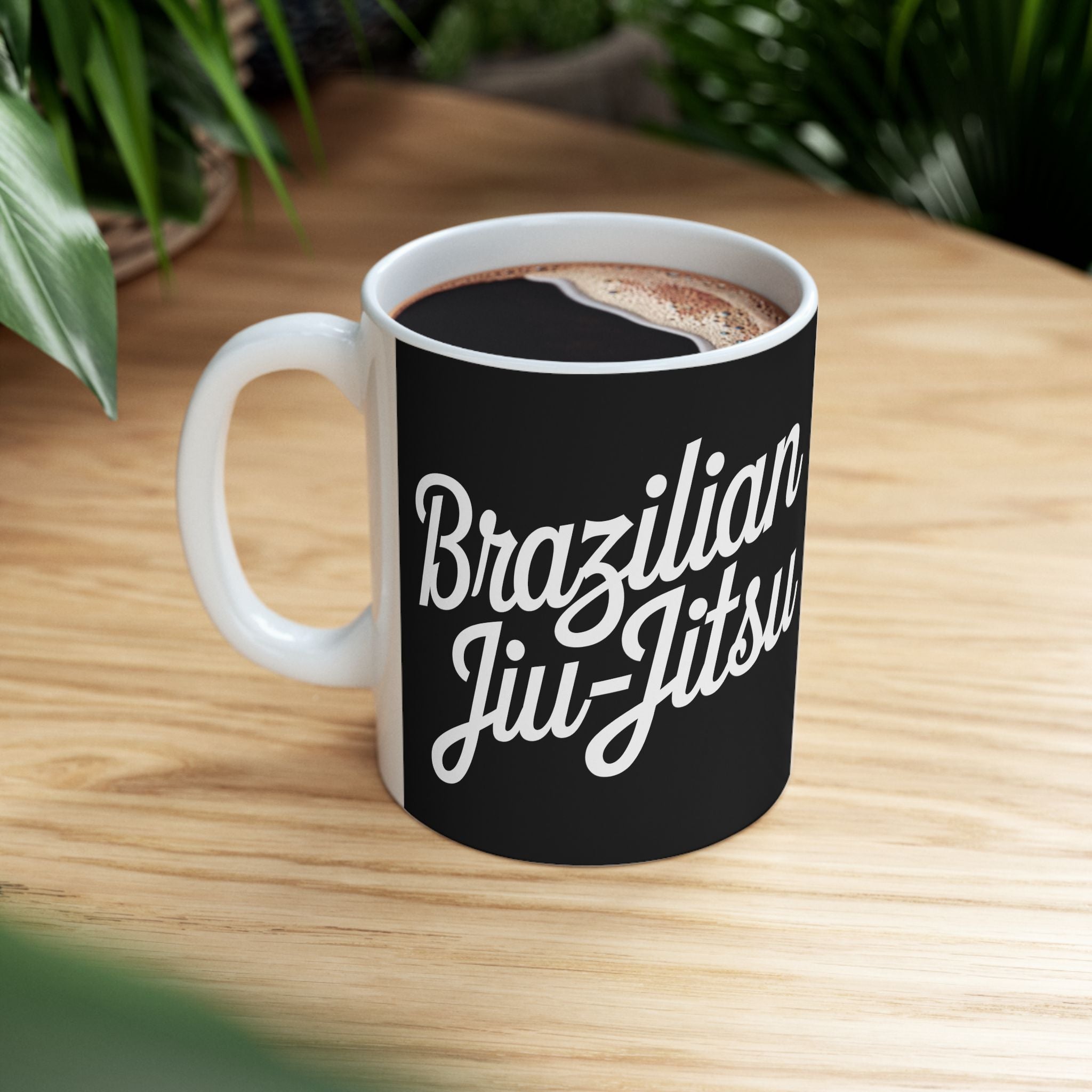 Brazilian Jiu Jitsu Cursive 2 BJJ Ceramic Mug | Brazilian Jiu Jitsu Gifts (11oz)