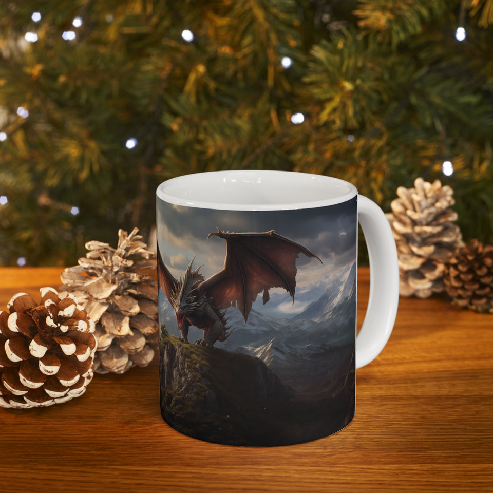 Fantasy Dragon Mug | Fantasy RPG Gift | Dragon Ceramic Mug 11oz