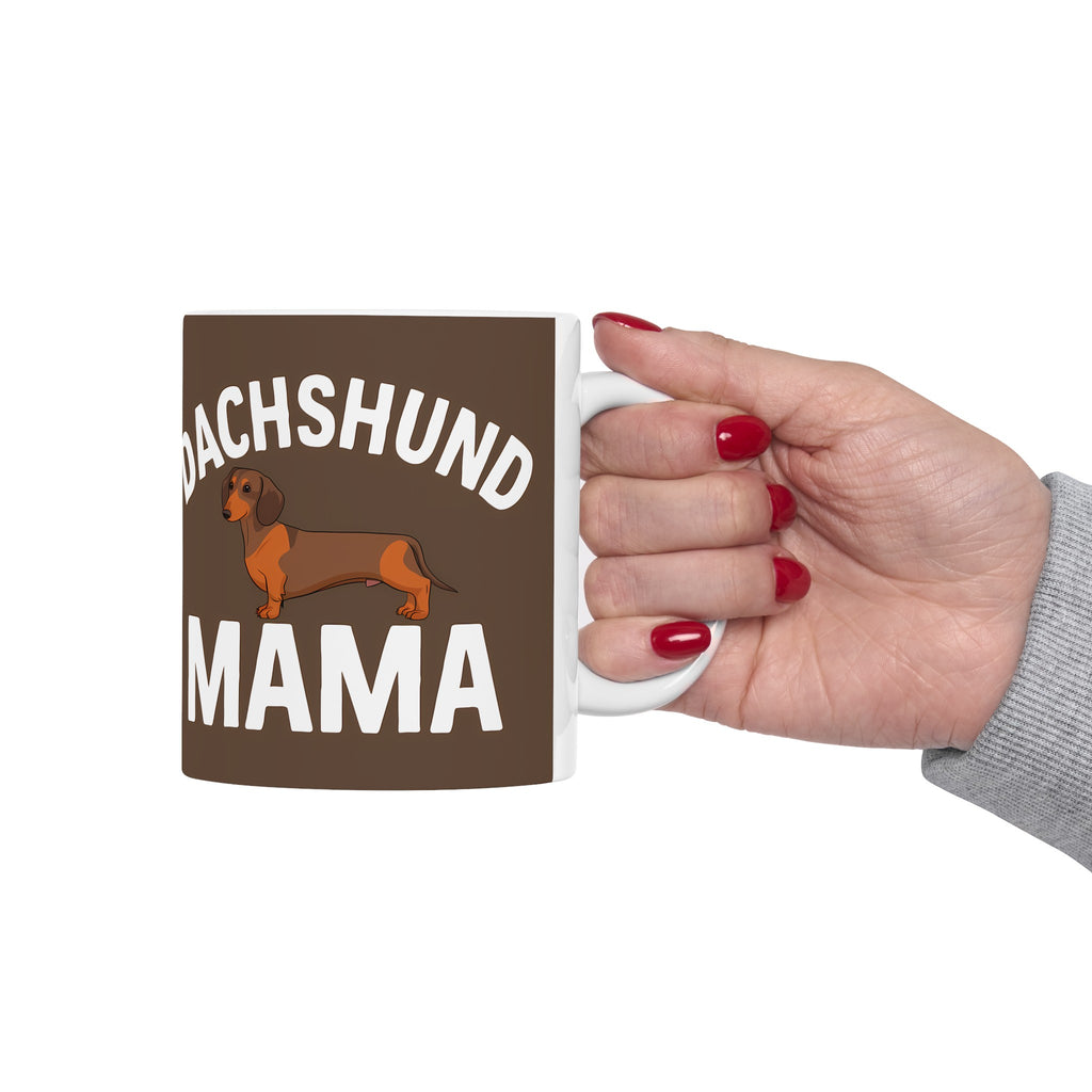 Dachshund Mama Mug | Dachshund Gift | Dachshund Merchandise | Weiner Dog Gifts | Dachshund Presents Ceramic Mug 11oz 2