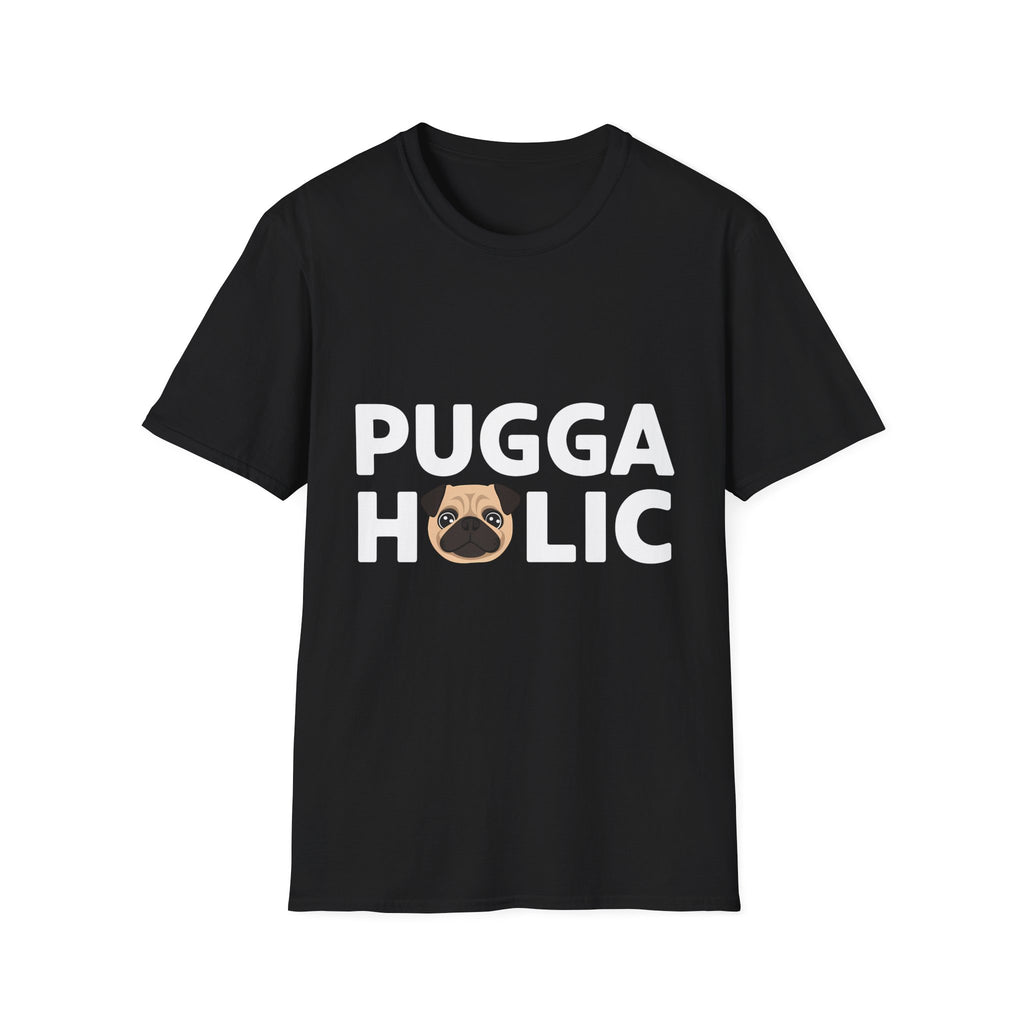 Puggaholic Pugs T-Shirt | Pug Gifts Unisex Pug T-Shirt