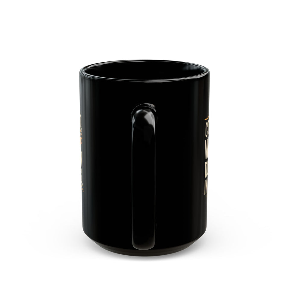 Coffee Mug - Coffee In Hand World Domination In Progress Coffee - Black