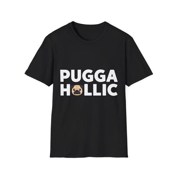 Puggaholic Pugs T-Shirt 2 | Pug Gifts Unisex Pug T-Shirt