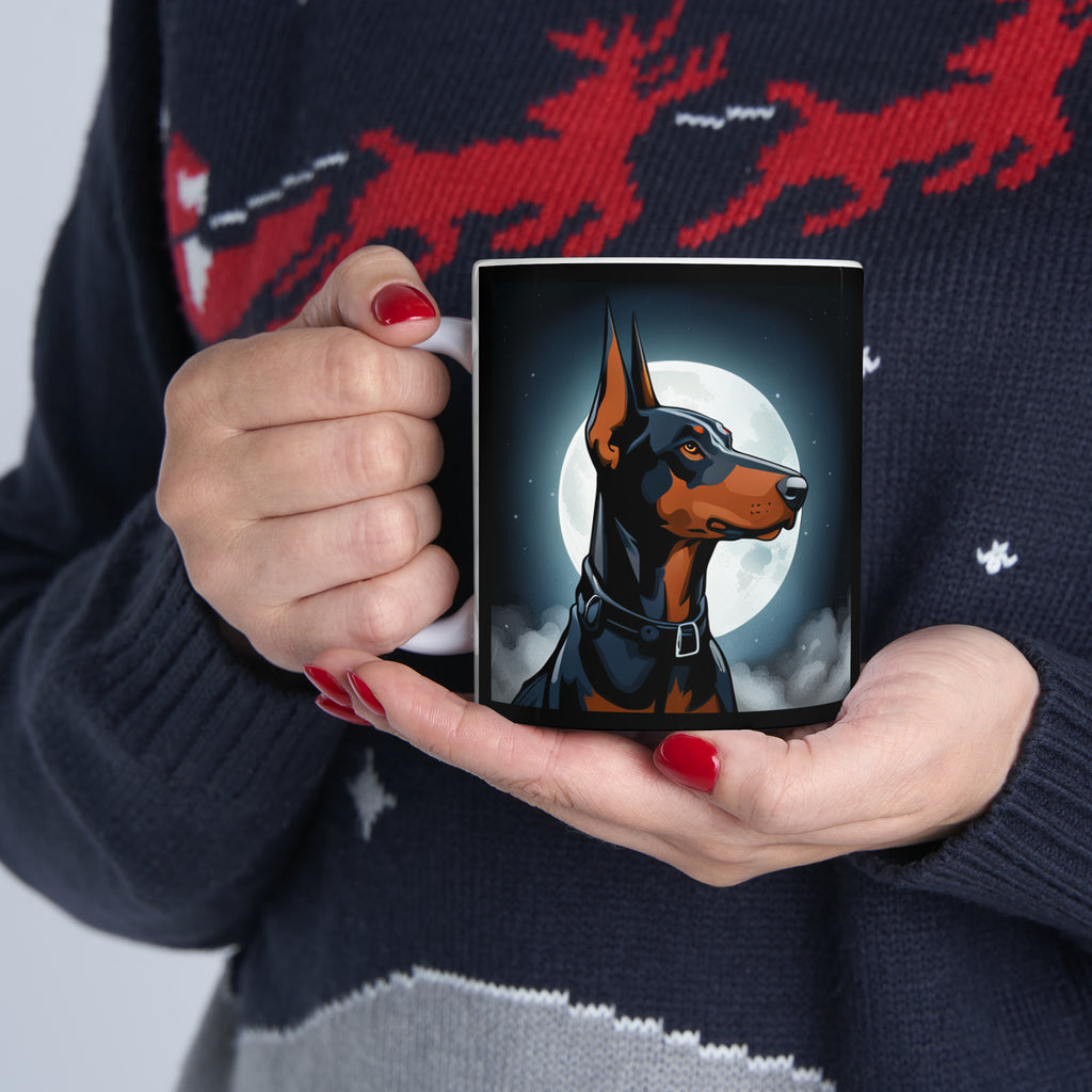 Doberman Mug | Doberman Gifts | Doberman Presents Moon Ceramic Mug 11oz