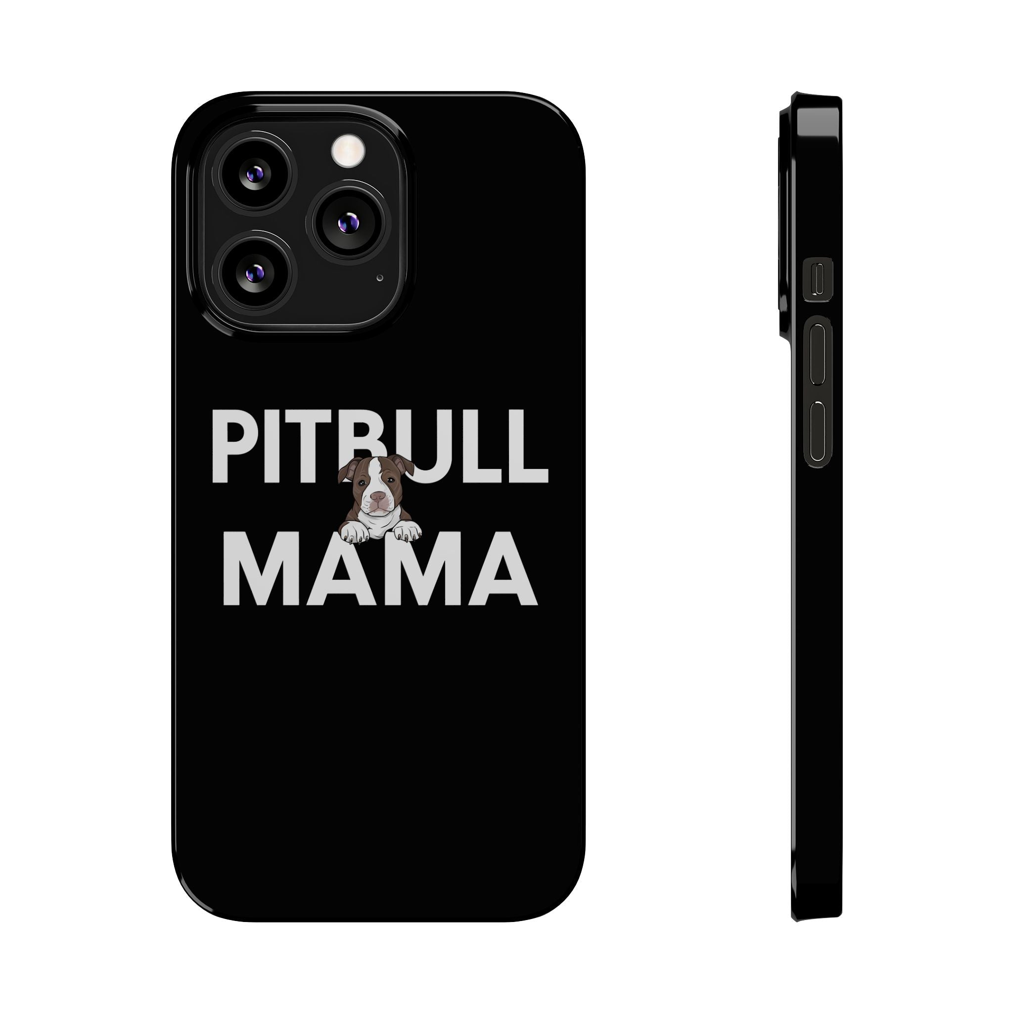 Premium Pitbull Mama 3 iPhone Case | Pitbull Gifts Slim Phone Cases