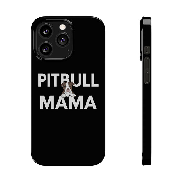 Premium Pitbull Mama 3 iPhone Case | Pitbull Gifts Slim Phone Cases