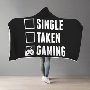 Single Taken Gaming - Video Gamer Hooded Blanket Single Taken Gaming - Video Gamer Hooded Blanket