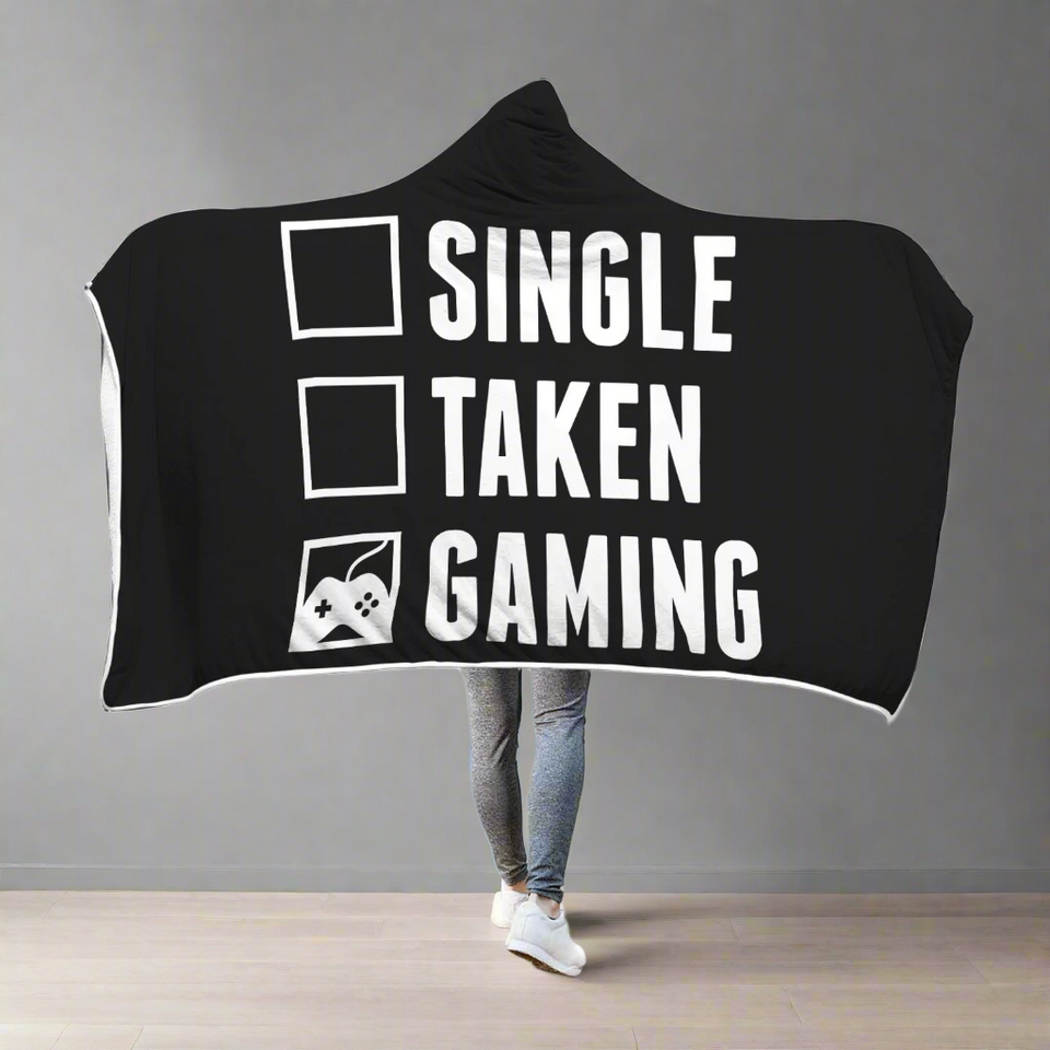 Single Taken Gaming - Video Gamer Hooded Blanket