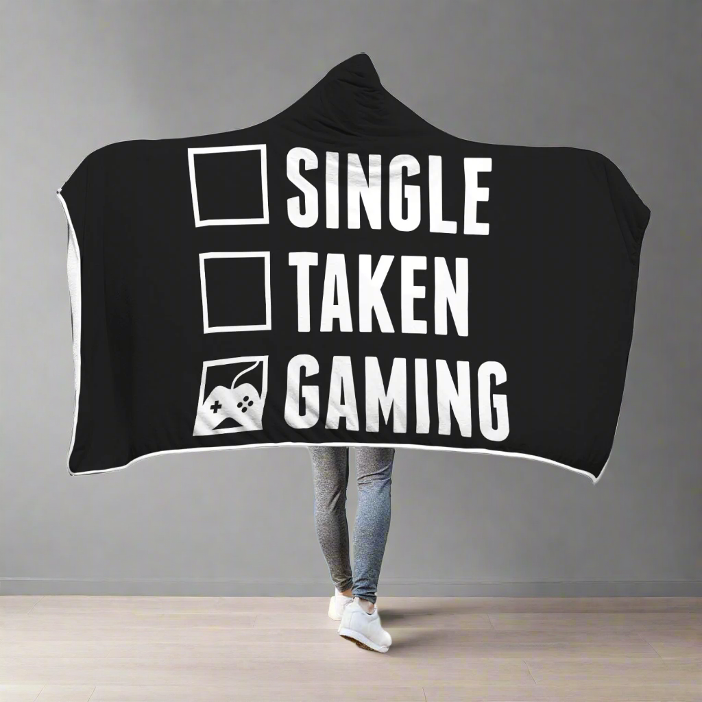 Single Taken Gaming - Video Gamer Hooded Blanket