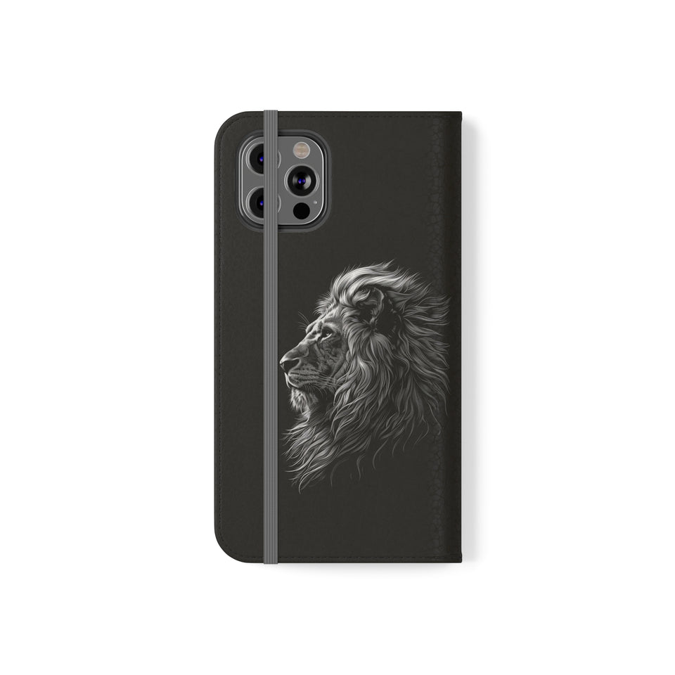 Lion Phone Case | Lion Wallet Phone Case Gifts | IPhone & Samsung Galaxy Lion Flip Cases