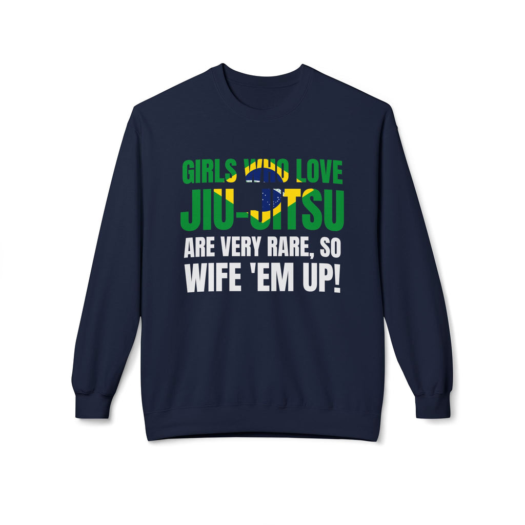 Brazilian Jiu Jitsu Girls Who Love Jiu-Jitsu BJJ Unisex Midweight Softstyle Fleece Crewneck Sweatshirt