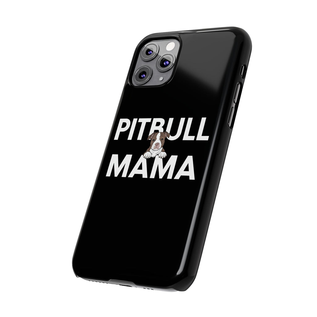 Premium Pitbull Mama 3 iPhone Case | Pitbull Gifts Slim Phone Cases