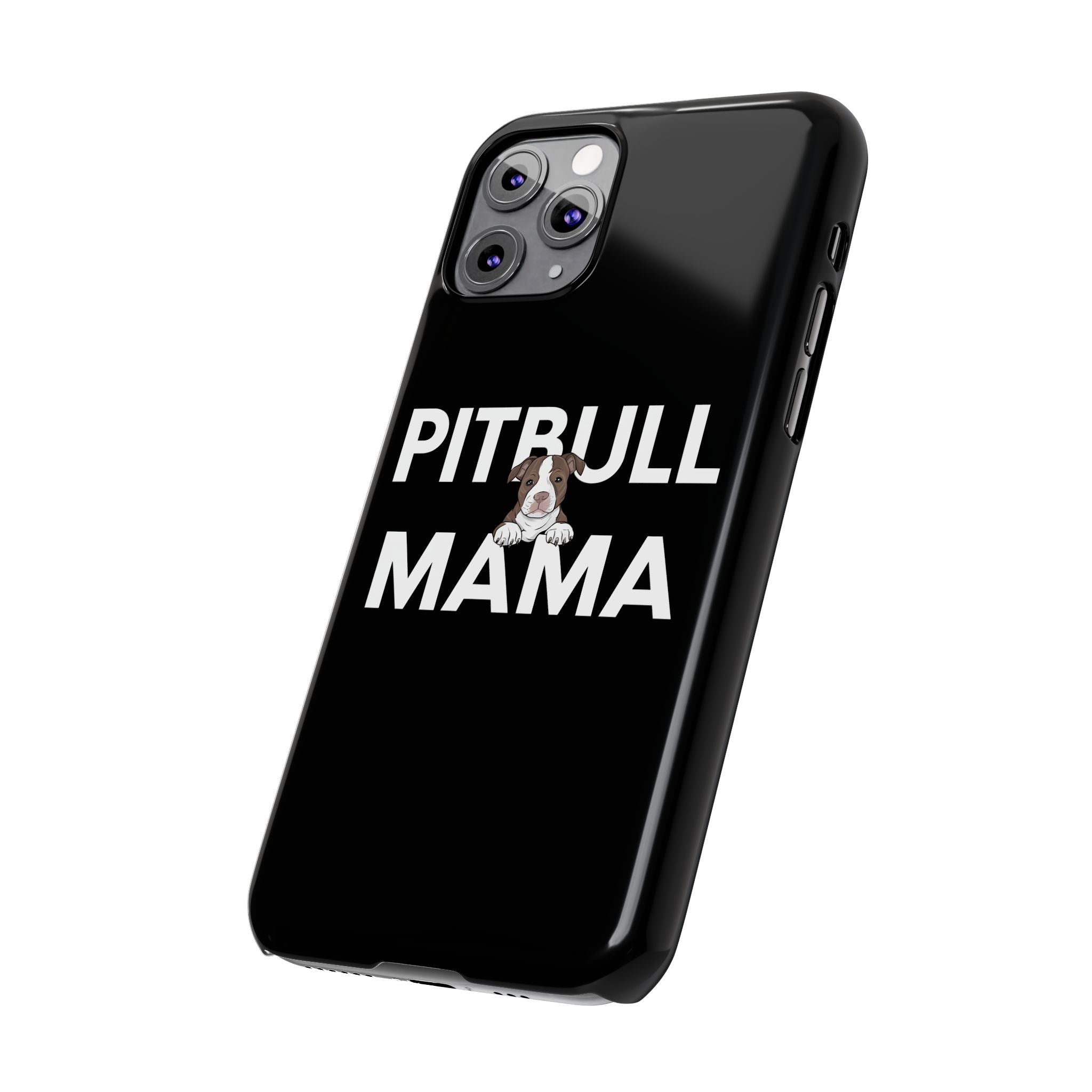 Premium Pitbull Mama 3 iPhone Case | Pitbull Gifts Slim Phone Cases
