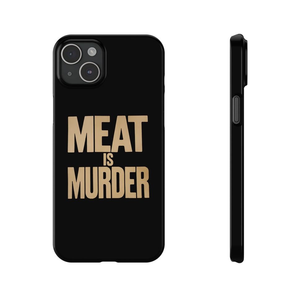 Premium Vegan Meat Is Murder iPhone Case | Vegan Gifts Slim Phone Cases