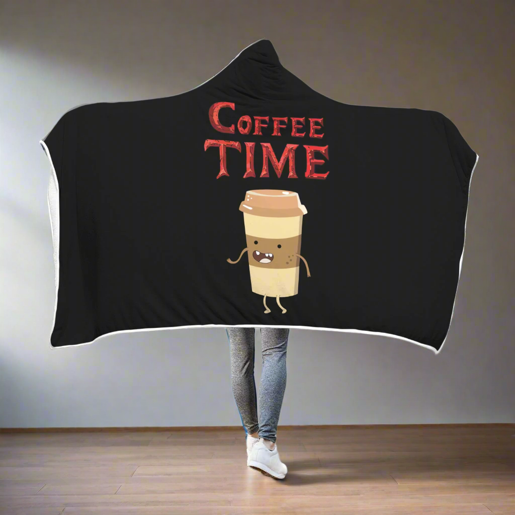Coffee Time - Coffee Lovers Hooded Blanket