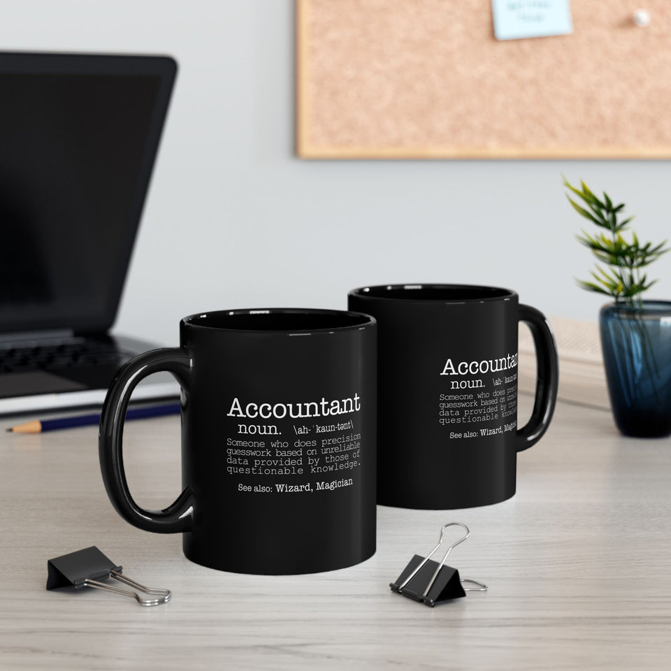 Accountant Definition Black Mug – Funny Accountant Gift Coffee Cup (11oz/15oz)