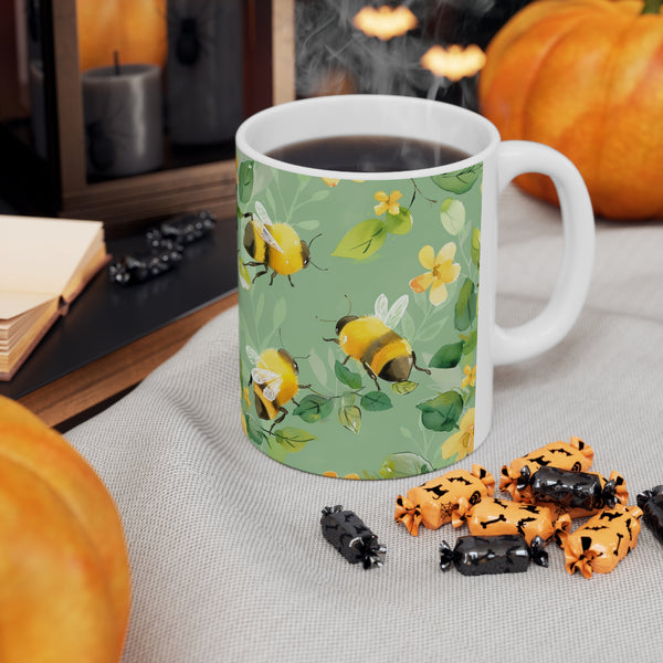 Bee Mug | Bee Gifts | Bee Presents | Watercolor Bees Ceramic Mug 11oz