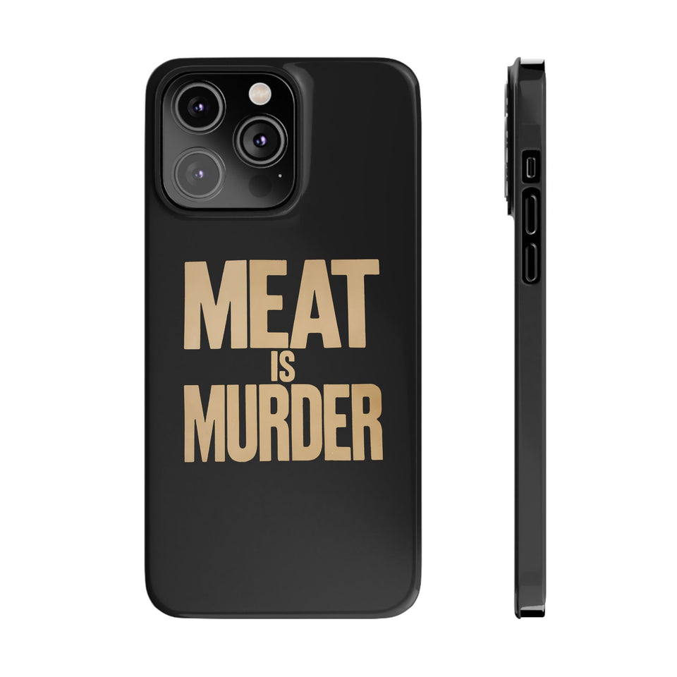 Premium Vegan Meat Is Murder iPhone Case | Vegan Gifts Slim Phone Cases