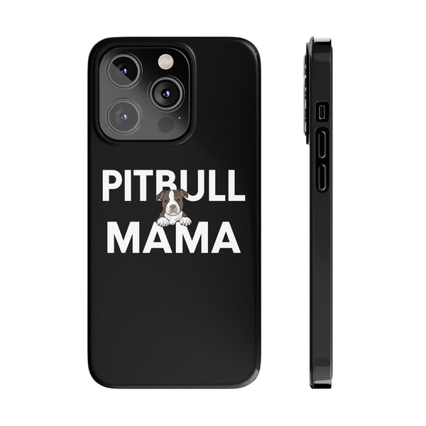 Premium Pitbull Mama 3 iPhone Case | Pitbull Gifts Slim Phone Cases